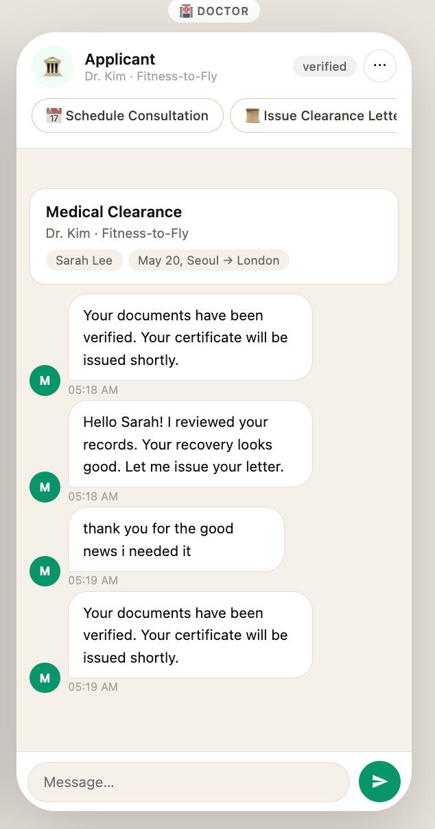 ObjectChat Medical Clearance conversation